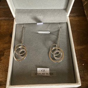 New 925 Sterling CZ drop earrings